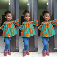 Dječje djece Dječje odijelo postavlja afričke stile ispisane Camisole Top hlače za 1-5y