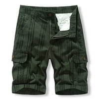 Uorcsa Svestrana moda ravna noga prugaste tanke muške hlače vojska zelena
