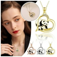 Pgeraug Pokloni za žene Pandas Love Heart ogrlica modna pandas ogrlica privjesak ogrlica sa ogrlicama