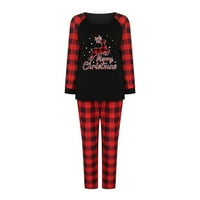 Uklapanje božićne pidžame za obiteljski božićni PJS za obiteljski set crvene plaćene gornje i duge hlače