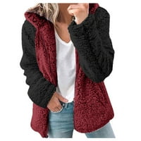 Žene plus veličine zazor je ženska topla FAU kaput jakna zimska kopča sa čvrstim dugim rukavima