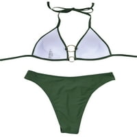 Ženski bikini set Set trake V-izrez zakrpa za patchwork grudnjak vrhovi visokog struka kupaći kostimi