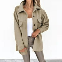 Lowrofile jakna kaputi za žene plus veličine dugih rukava casual top vrhovi modne rešetke rever preko