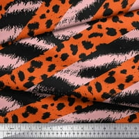 Soimoi Pink Japan Crepe saten tkanina Leopard i divlja životinja kože kože tkanina od dvorišta široka