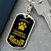 Catahoula Leopard Dog Keychain od nehrđajućeg čelika ili 18K zlato