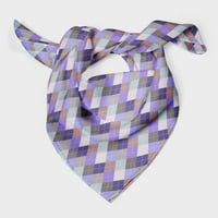 Bimba Purple Argyle Provjerite je li ispisano čisto svileni šal za vrat ljeto kose bandane za žene