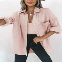 Acelitt casual colorblock bluzes košulje dugih rukava majice majice Ženske prevelike bluze vrhovi