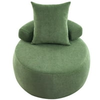 Chenille Lounge okrugla stolica sa jastukom, jednostavna za pomicanje modernog stolice za čitanje sa