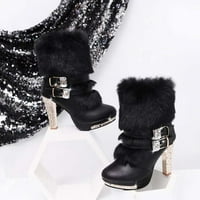 TOQOT WOMENS snežne čizme - Chunky Heel Božićni pokloni Casual High-Heels ženske cipele za gležnjeve