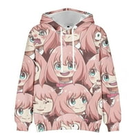 Anya Forger Spy Family Teen Anome Anime Hoodie 3D ispis Novelty Hoodie Cosplay pulover Duks povremeni