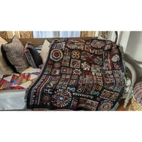 Dada posteljina elegantna boemska ukrasa tapise za tapise za bacanje - etnički jedinstveni tekstilni