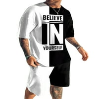 Leuncero Boys Set Summer Flits Fitness Dvije pilice Big i visoka majica i kratke hlače i majica MAN