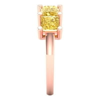 2. CT sjajna princeza simulirana žuta dijamant 18k 18K ružičasto zlato večno veče sz 4