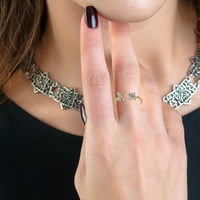Zlatni legurni prsten sa slovima cirkona i kubnog zirkona modnog podesivog prstena