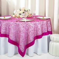 Vjenčanje posteljina u Inc. 85 X85 izvezeni organzalni prekrivanje tablice - Fuchsia