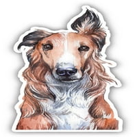 Borzoi pseća pasmine akvarel laserskih reza naljepnica vinilne naljepnice