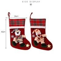 Božićne čarape Santa Claus Sock poklon Candy Bag Snowman Elk Santa Claus Pocket Xmas Tree Vise Ornament