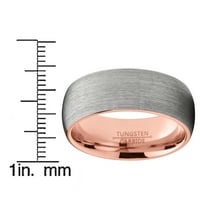 Muški prsten za vjenčani prsten za volfram Carbide, roza s rosom od kupole ružičasti Comfort Fit Band