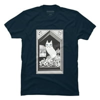 Ghost mačka Čuvar kripte Muns Ocean Blue Grafički tee - Dizajn ljudi 2xl