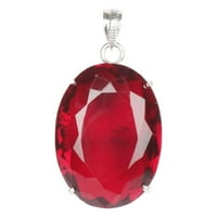 Ovalni rez crveni topaz dragulja 23. Gram Fini sterling srebrni privjesak za poklon rođenja za žene