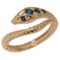 Britanci napravljeni 10k Rose Goldwomens prsten Prirodni safirni prsten za bend - Opcije veličine -