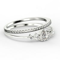 Zasljepljujući minimalistički 1. karatni kruški dijamantni prsten klasičnog zaručnika, pristupačni vjenčani