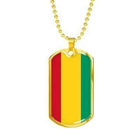 Gvineja ogrlica zastava Gvineja zastava od nehrđajućeg čelika ili 18K zlatni pas za pse 24