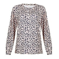 Okbop Atletska kratke hlače za žene Ljetni Leopard Ispis pidžama Set Loungewear Dugi rukavi za slobodno