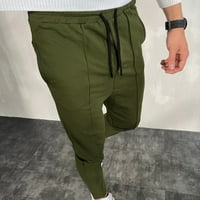 Zuwimk Hlače za muškarce, muški ravni fit potpis lu pamučni rastezanje Khaki Pant Green, XL