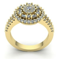 Prirodno ručno rezanje Dijamantnih ženskih bridalnih halo godišnjica Angažman prsten od punog 18k ruža,