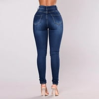 Plus veličine Jeans Moda FOULD dužine visokog porasta za žene traperice za žene raširene traper pantalone