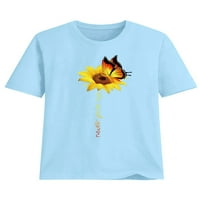 Luxplum dame Tee Leptir Pismom tiskane majice Sun cvjetni print vrhovi Bohemian Pulover Holiday Majica