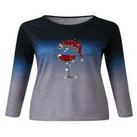 Ženski božićni gradijentni pulover Labavi košulje Casual Jumper dugih rukava