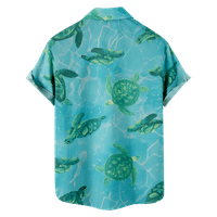 Muške havajske košulje 3D životinjske morske kornjače Ljetne kratke rukave majice na vrhu bluze casual