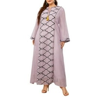 Žene plus veličine Maxi haljina dugih rukava casual abaya večernji festivalski festival haljina