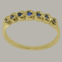 Britanci napravio je 10k žuto zlato zvona prirodni safir vječni prsten - Opcije veličine - veličina