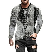Muški digitalni tisak 3D gradijentne ležerne majice s dugim rukavima okrugli vrat Top muških dugih rukava