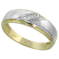 10k žuto zlato muški dijamantski vjenčani prsten širok veličine 8