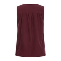 Cisterna za žene Trendi modni casual čvrsti boja V-izrez pulover bez rukava za bluzu majiceWinel