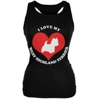 Valentines Volim svoj West Highland Terrier Black Juniors Soft Tank Top