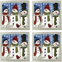 St. Nicholas Square Fau Applique Quilted Snowman Trio u prozorskim placemama, set od 4