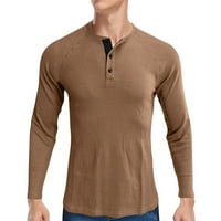 Advoicd Funny Majice Muške casual Slim Fit košulje Pure Color s dugim rukavima Polo Fashion Majice
