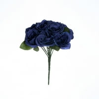 EFAVORMART Mornarsko plava Velvet Roses Umjetni cvjetni buket za diy, cvjetni aranžman, dom, zabava,