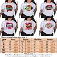 Avamo majica za žene usne dolar tiskane majice Crew izrez Tee Dame Ladies Casual Tunic bluza pulover