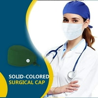 Čvrsta boja hirurški poklopac CAP plus dugme Doctor CAP čipka za leđa Unisex