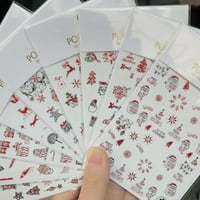 Jiaroswwei naljepnice za nokte Božićni uzorci DIY Ultra tanki holografski božićni klizači za nokte za