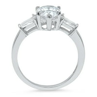2.3ct kruška Clear Clear Moissine 18k bijelo zlatni godišnjica Angažmane kamene prstene veličine 8.5
