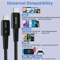 Urban USB C do USB C kabl 10ft 100W, USB 2. TIP CUPLING Kabel Brzi naboj za uživanje u 10s, iPad Pro,