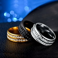 Prstenovi za žene Titanium čelik Dvostruki dijamantni prsten Korejski stil modni dijamantni par od nehrđajućeg