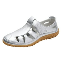 Ženske cipele modne ravne meke jedine jedinice sandale casual retro sandale sandale za žene srebrne